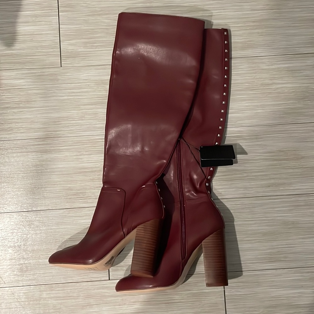 Red Knee high boots